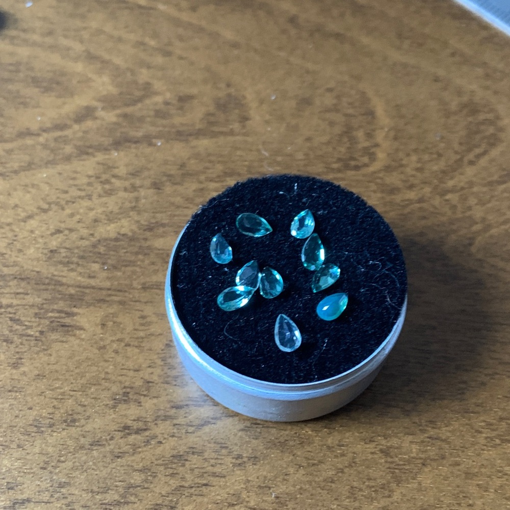 Tiny Teardrop Green Apatite Gemstones